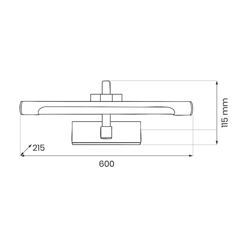 LED Koupelnové osvětlení zrcadla VINCI LED/15W/230V 60 cm IP44 černá