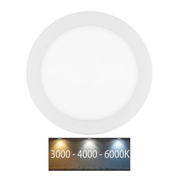 LED Koupelnové podhledové svítidlo LADA LED/18W/230V 3000/4000/6000K pr. 22 cm IP44 bílá