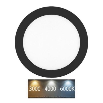 LED Koupelnové podhledové svítidlo LADA LED/18W/230V 3000/4000/6000K pr. 22 cm IP44 černá