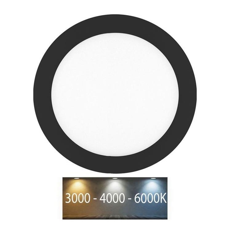 LED Koupelnové podhledové svítidlo LADA LED/18W/230V 3000/4000/6000K pr. 22 cm IP44 černá