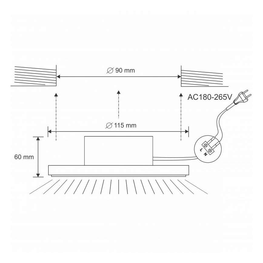 LED Koupelnové podhledové svítidlo LED/10W/230V 4000K bílá IP44