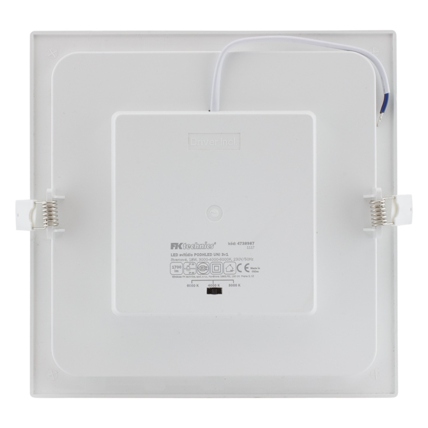 LED Koupelnové podhledové svítidlo LED/18W/230V 3000/4000/6000K IP44