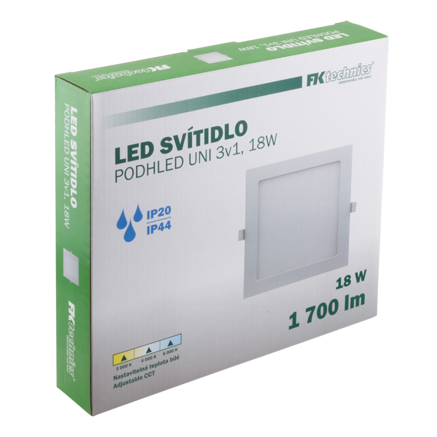 LED Koupelnové podhledové svítidlo LED/18W/230V 3000/4000/6000K IP44
