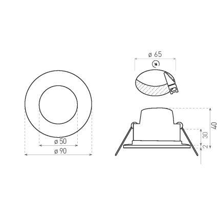 LED Koupelnové podhledové svítidlo BONO LED/5W/230V 3000K IP65 černá