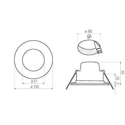 LED Koupelnové podhledové svítidlo LED/8W/230V 3000K IP65 černá