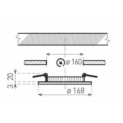 LED Koupelnové podhledové svítidlo VEGA LED/12W/230V 2800K pr. 16,8 cm IP44