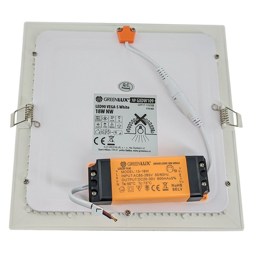 LED Koupelnové podhledové svítidlo VEGA LED/18W/230V 3800K 22,5 cm IP44