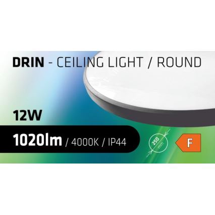 LED Koupelnové stropní svítidlo CIRCLE LED/12W/230V 4000K pr. 25 cm IP44 černá