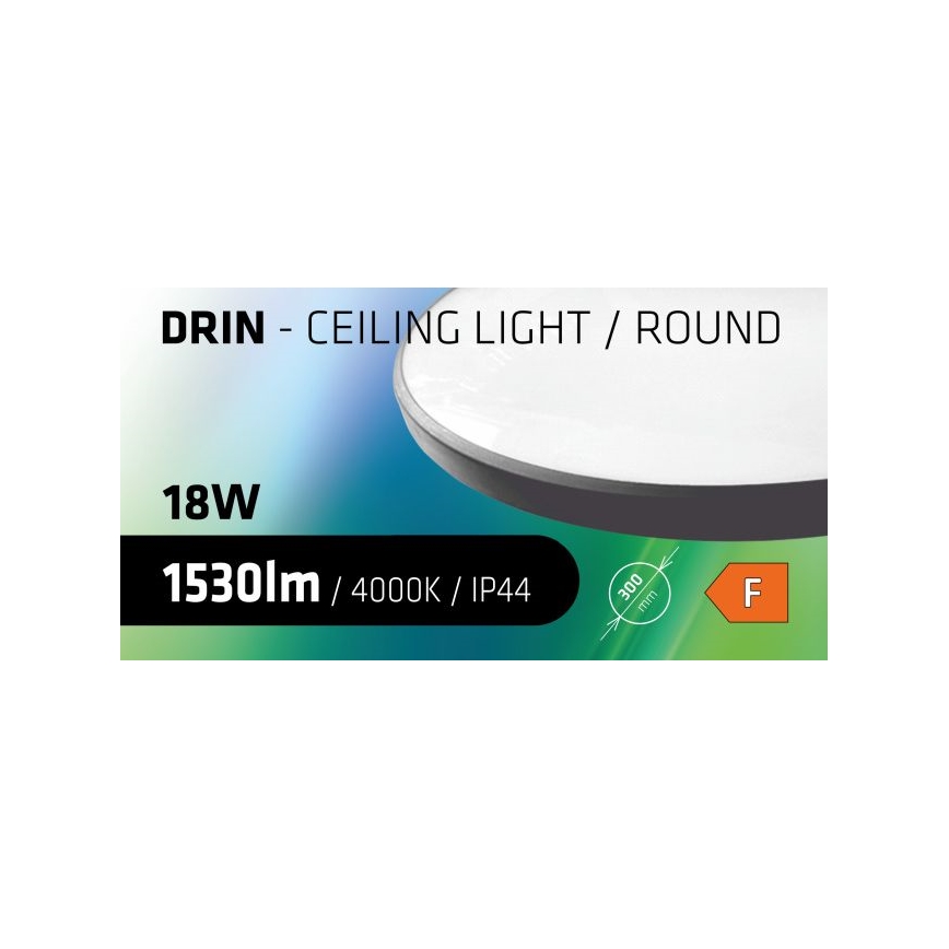 LED Koupelnové stropní svítidlo CIRCLE LED/18W/230V 4000K pr. 30 cm IP44 černá