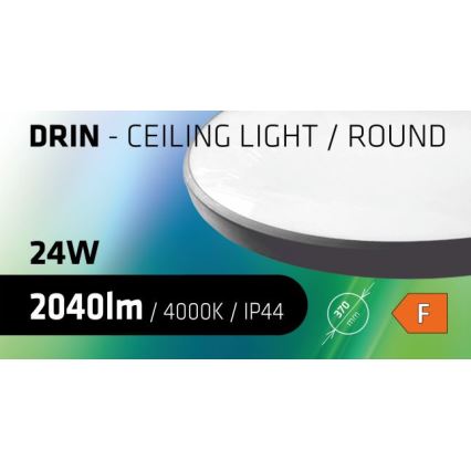 LED Koupelnové stropní svítidlo CIRCLE LED/24W/230V 4000K pr. 37 cm IP44 černá