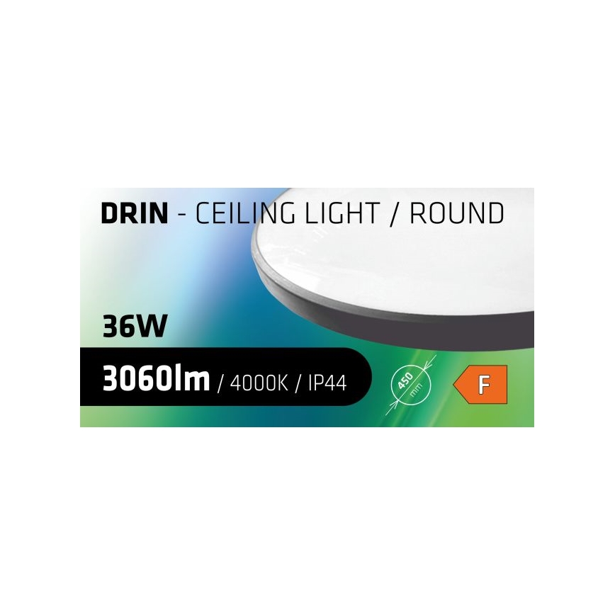 LED Koupelnové stropní svítidlo CIRCLE LED/36W/230V 4000K pr. 45 cm IP44 černá