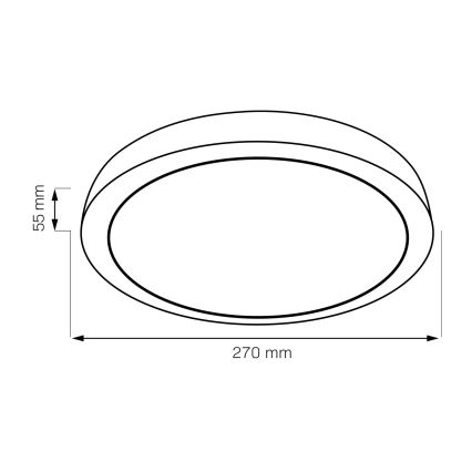 LED Koupelnové stropní svítidlo JANUSZ LED/12W/230V pr. 27 cm IP44 dub