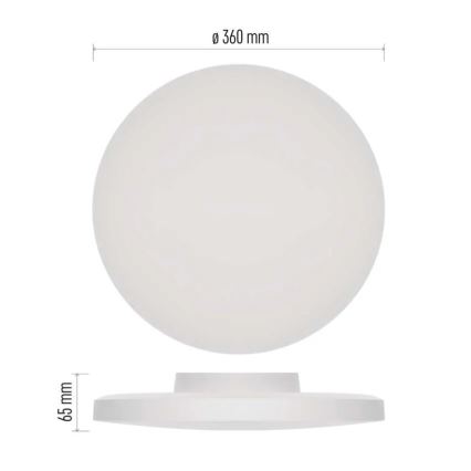 LED Koupelnové stropní svítidlo LED/18W/230V 3000/4000/5700K IP55 bílá