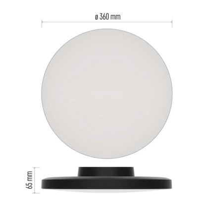 LED Koupelnové stropní svítidlo LED/18W/230V 3000/4000/5700K IP55 černá