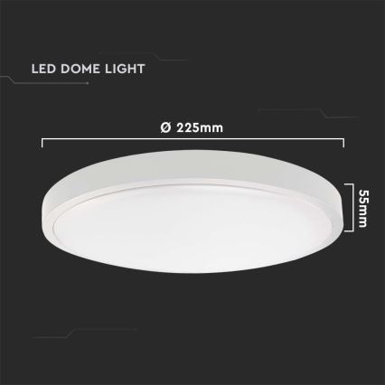 LED Koupelnové stropní svítidlo LED/18W/230V 4000K IP44 pr. 22,5 cm bílá