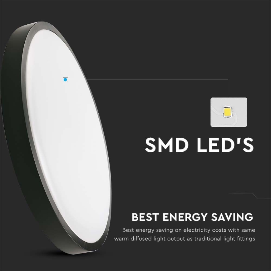 LED Koupelnové stropní svítidlo LED/18W/230V 4000K IP44 černá