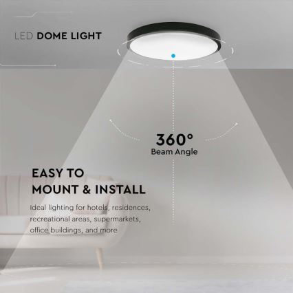 LED Koupelnové stropní svítidlo LED/18W/230V 4000K IP44 černá