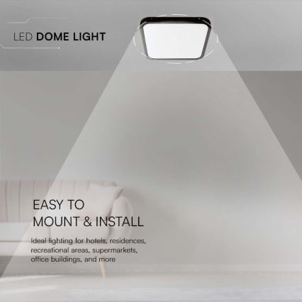 LED Koupelnové stropní svítidlo LED/18W/230V 6500K IP44 25x25 cm černá