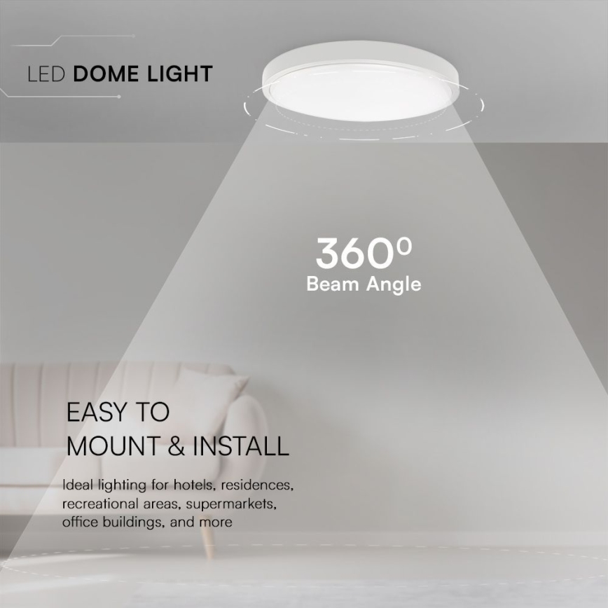LED Koupelnové stropní svítidlo SAMSUNG CHIP LED/18W/230V IP44 4000K pr. 25 cm bílá