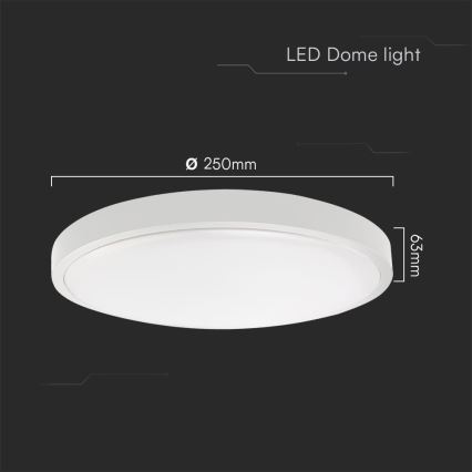 LED Koupelnové stropní svítidlo SAMSUNG CHIP LED/18W/230V IP44 4000K pr. 25 cm bílá
