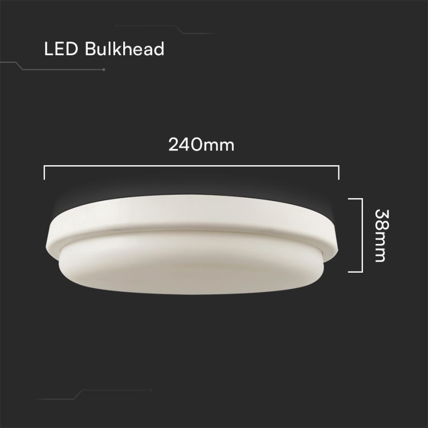 LED Koupelnové stropní svítidlo LED/24W/230V 3000K IP54 pr. 24 cm