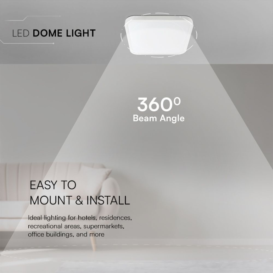 LED Koupelnové stropní svítidlo SAMSUNG CHIP LED/24W/230V IP44 3000K 29x29 cm bílá