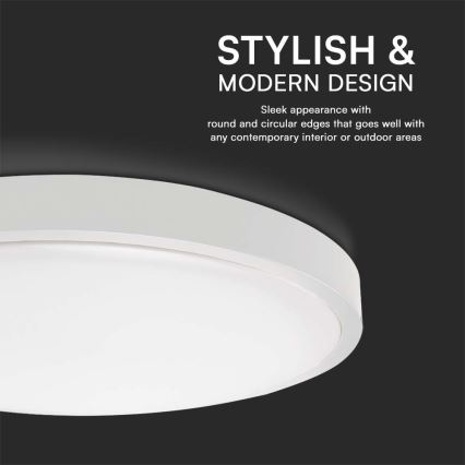 LED Koupelnové stropní svítidlo SAMSUNG CHIP LED/24W/230V IP44 3000K pr. 29 cm bílá