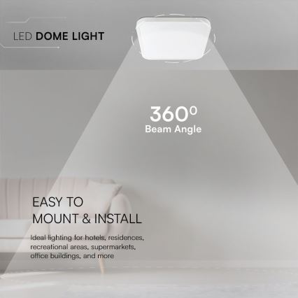 LED Koupelnové stropní svítidlo SAMSUNG CHIP LED/24W/230V IP44 4000K 29x29 cm bílá
