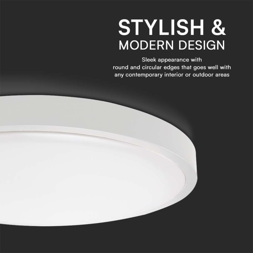 LED Koupelnové stropní svítidlo SAMSUNG CHIP LED/24W/230V IP44 6500K pr. 29 cm bílá