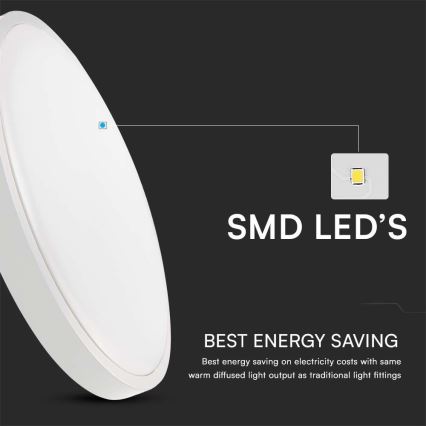 LED Koupelnové stropní svítidlo SAMSUNG CHIP LED/24W/230V IP44 6500K pr. 29 cm bílá