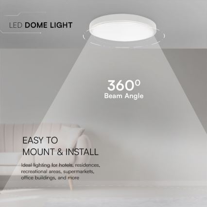 LED Koupelnové stropní svítidlo SAMSUNG CHIP LED/24W/230V IP44 6500K pr. 29 cm bílá