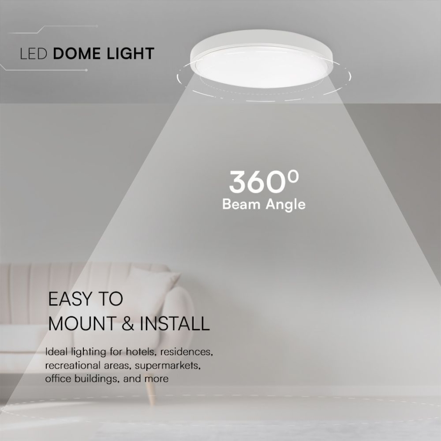 LED Koupelnové stropní svítidlo SAMSUNG CHIP LED/24W/230V IP44 6500K pr. 29 cm bílá