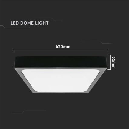 LED Koupelnové stropní svítidlo LED/30W/230V 3000K IP44 42x42 cm černá