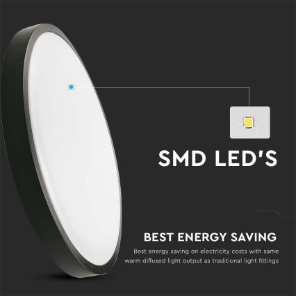 LED Koupelnové stropní svítidlo LED/30W/230V 4000K IP44 černá