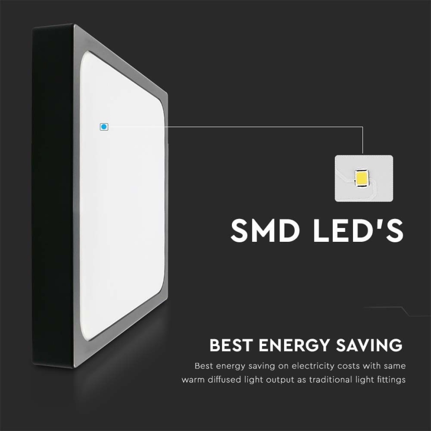 LED Koupelnové stropní svítidlo LED/30W/230V 6500K IP44 42x42 cm černá