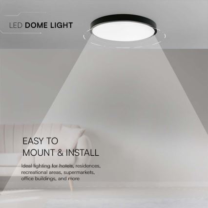 LED Koupelnové stropní svítidlo LED/36W/230V 3000K IP44 pr. 29,5 cm černá