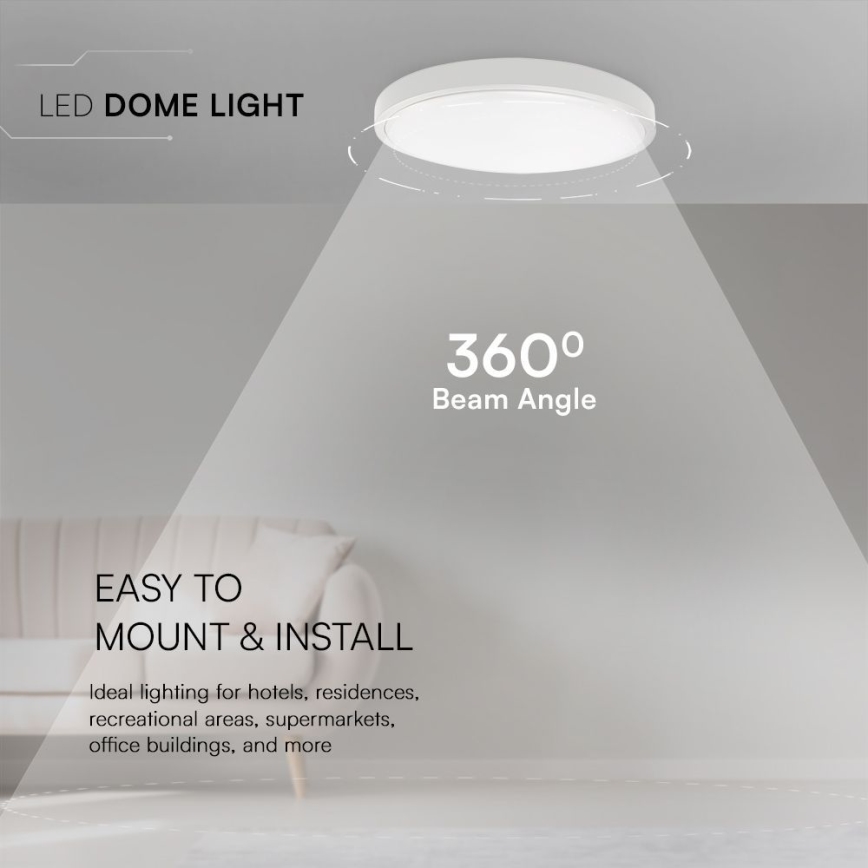 LED Koupelnové stropní svítidlo SAMSUNG CHIP LED/36W/230V IP44 3000K pr. 35 cm bílá