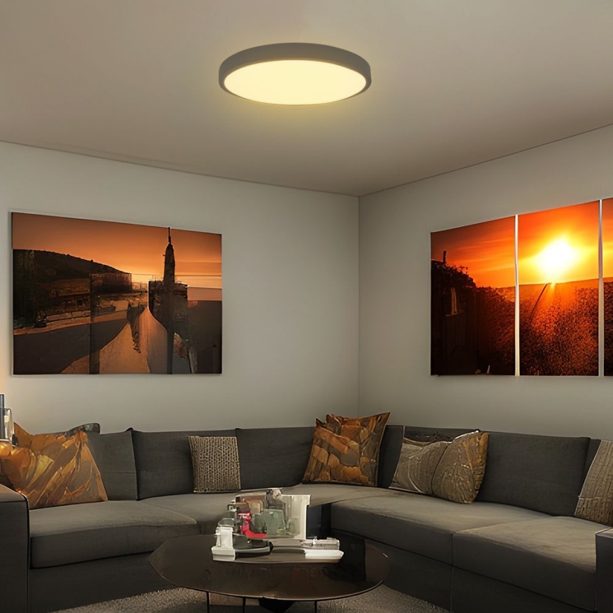 LED Koupelnové stropní svítidlo SAMSUNG CHIP LED/36W/230V IP44 3000K pr. 35 cm černá