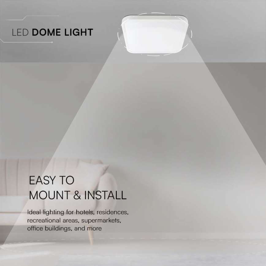 LED Koupelnové stropní svítidlo LED/48W/230V 4000K IP44 42x42 cm bílá