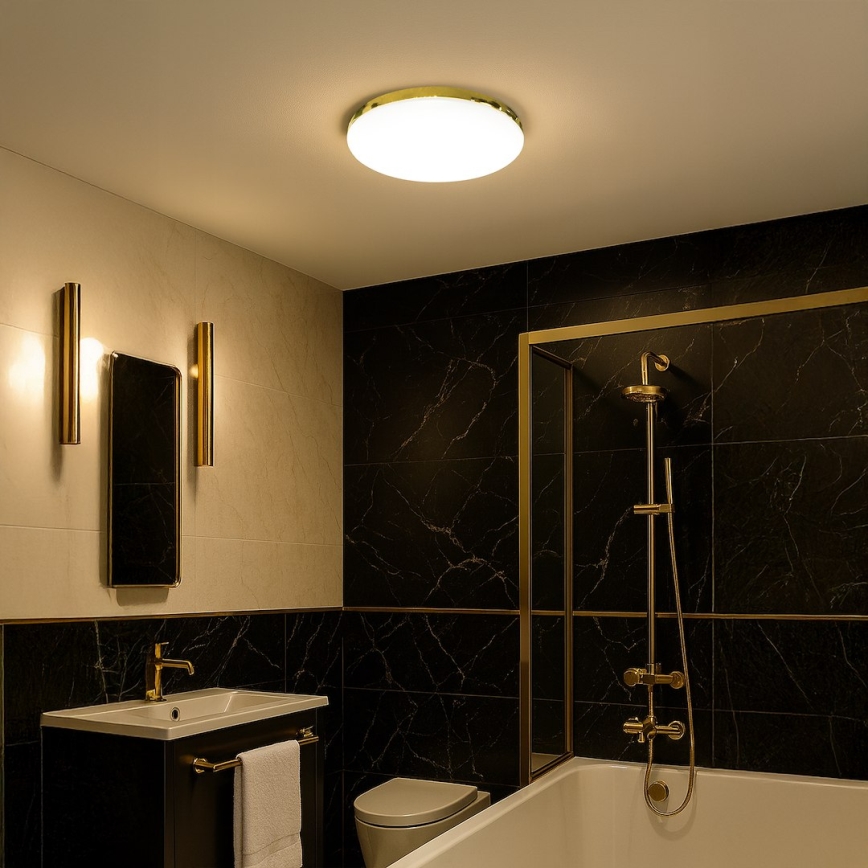LED Koupelnové stropní svítidlo MAYA LED/15W/230V pr. 33 cm IP44 zlatá