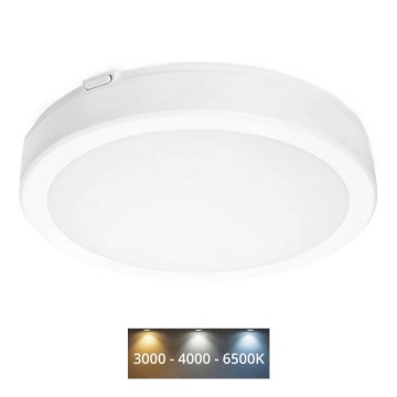LED Koupelnové stropní svítidlo NAIROS LED/18W/230V 3000/4000/6500K IP65 pr. 30 cm bílá