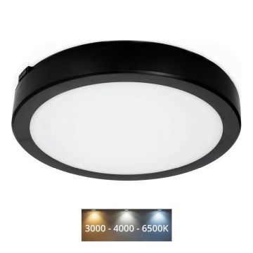 LED Koupelnové stropní svítidlo NAIROS LED/18W/230V 3000/4000/6500K IP65 pr. 30 cm černá