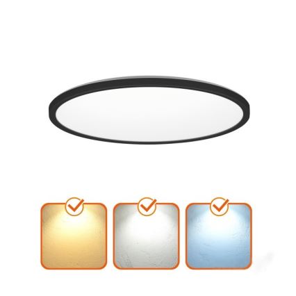 LED Koupelnové stropní svítidlo NIVERA LED/24W/230V IP54 3000/4000/6000K pr. 30 cm černá