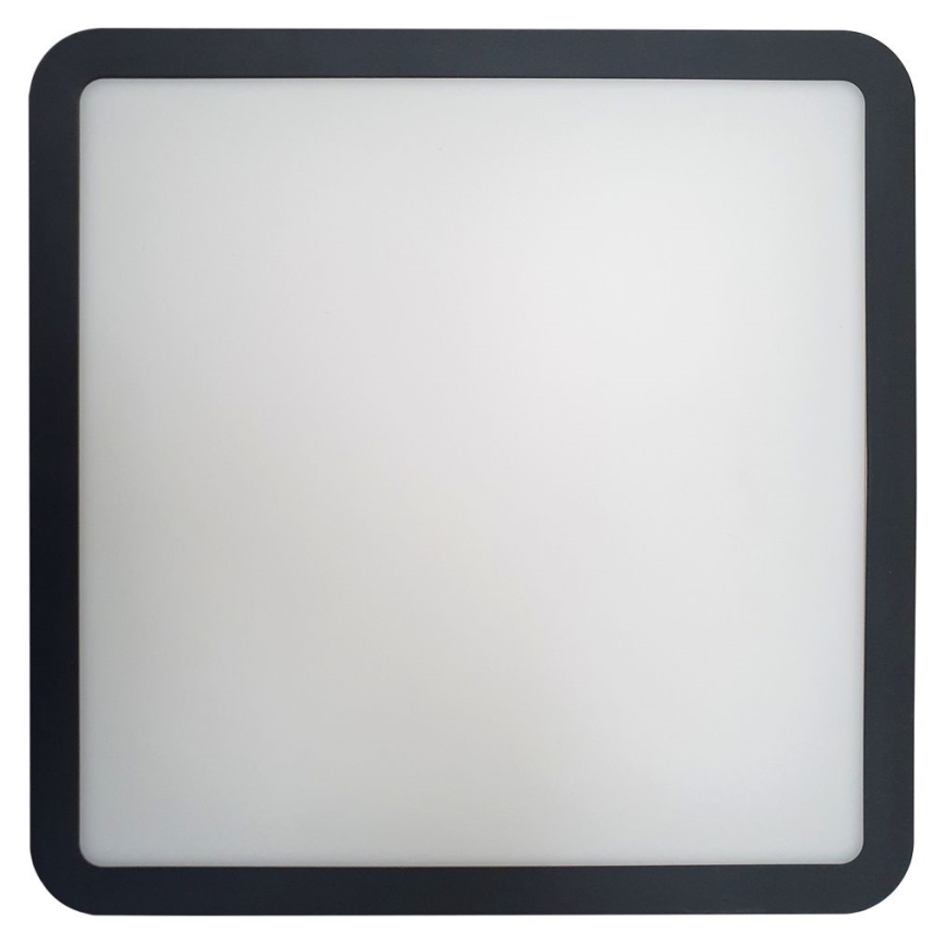 LED Koupelnové stropní svítidlo se senzorem ELLÉ LED/24W/230V 3000/4000/6500K 26x26 cm IP54 antracit