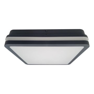 LED Koupelnové stropní svítidlo se senzorem ELLÉ LED/24W/230V 3000/4000/6500K 26x26 cm IP54 antracit
