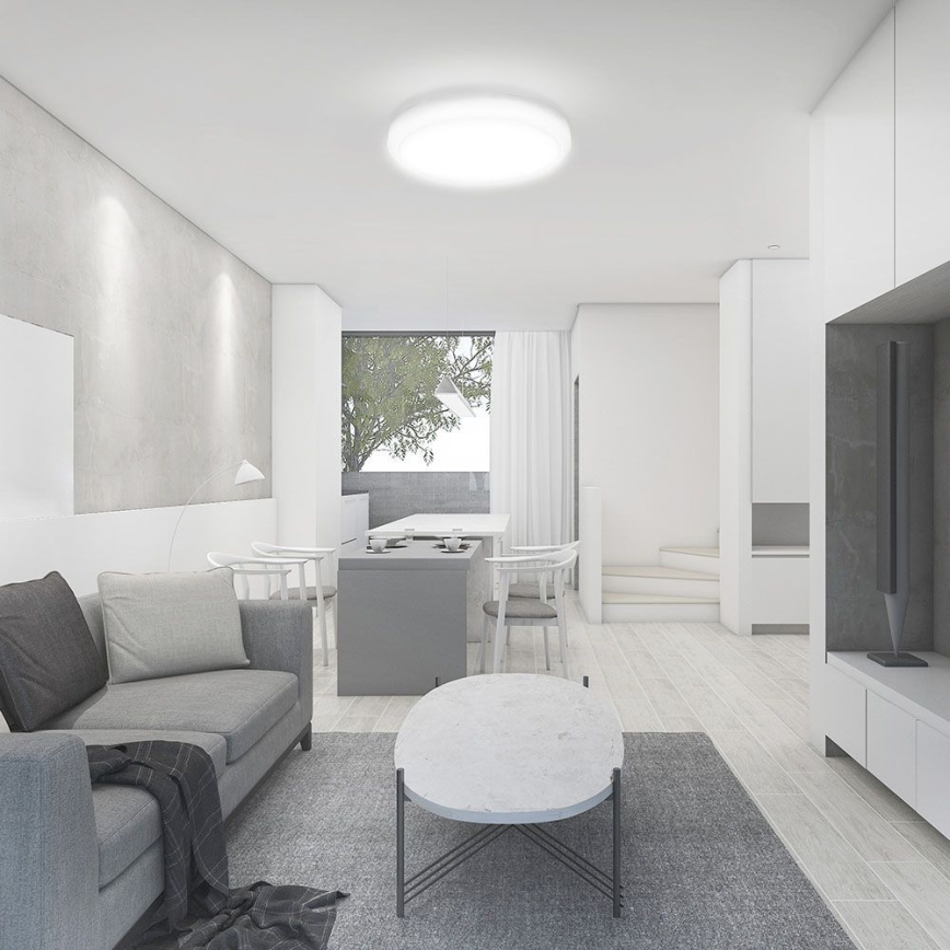 LED Koupelnové stropní svítidlo se senzorem LED/18W/230V 3000K IP44 pr. 29,5 cm bílá + dálkové ovládání