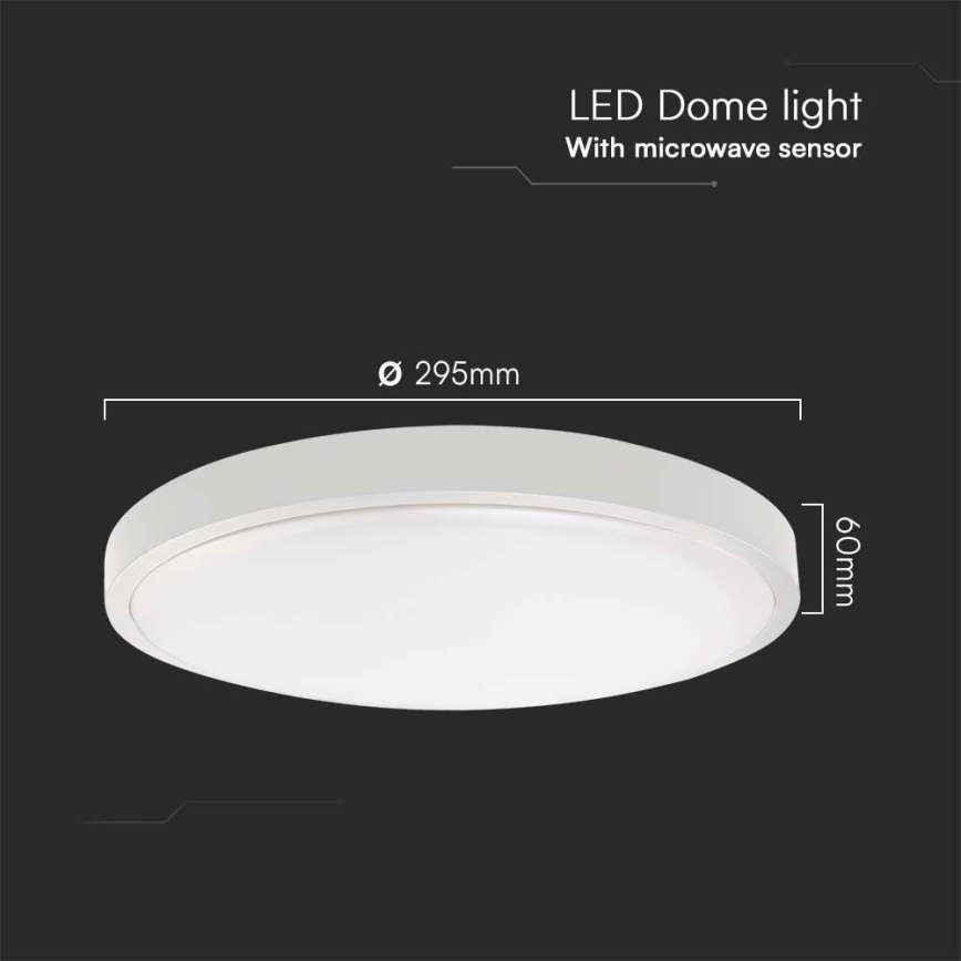 LED Koupelnové stropní svítidlo se senzorem LED/18W/230V 3000K IP44 pr. 29,5 cm bílá + dálkové ovládání