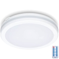 LED Koupelnové stropní svítidlo se senzorem LED/24W/230V 3000/4000/6500K IP65 pr. 30 cm bílá + dálkové ovládání