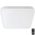 LED Koupelnové stropní svítidlo se senzorem LED/36W/230V 4000K IP44 42x42 cm bílá + dálkové ovládání