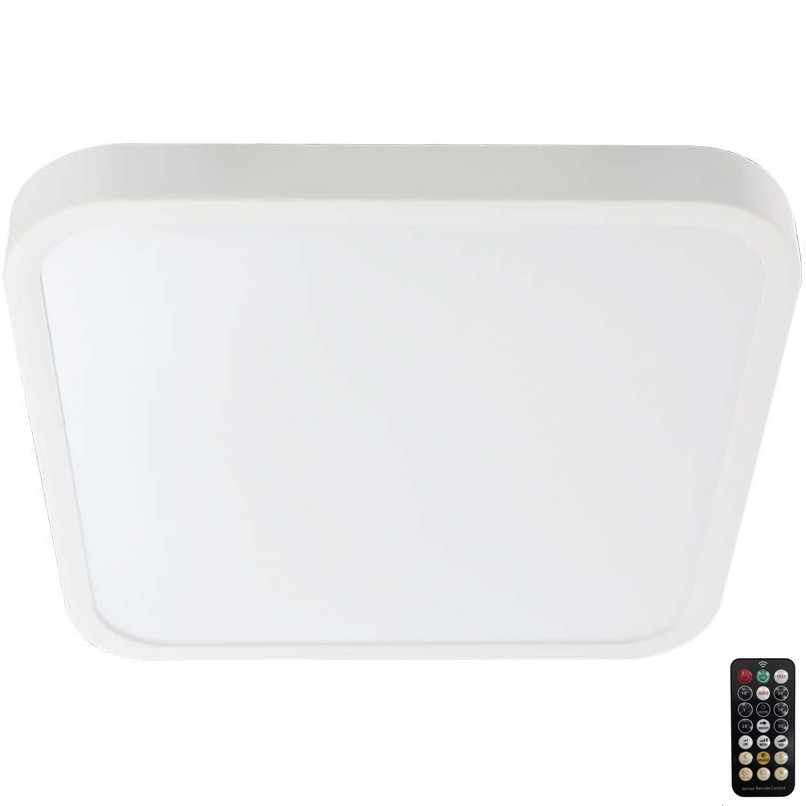 LED Koupelnové stropní svítidlo se senzorem LED/36W/230V 4000K IP44 42x42 cm bílá + dálkové ovládání
